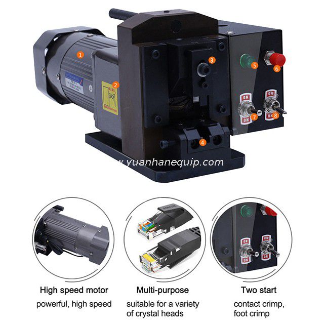 RJ45 8P8C Crystal Head Connector Pressing Machine