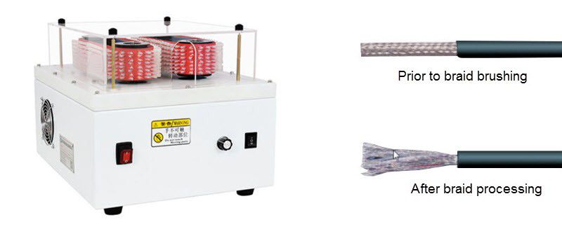 cable shielding brushing machine