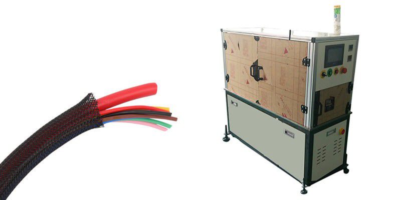 Machine that weaves braided sleeve onto wiring harness