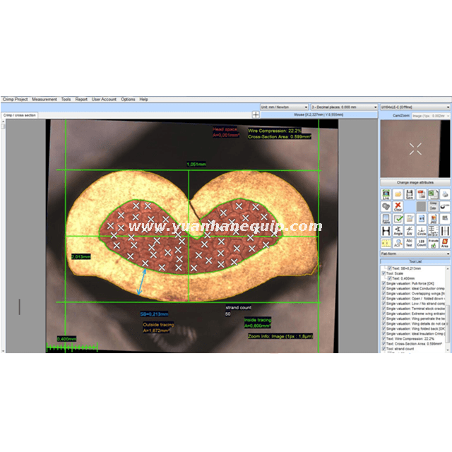 Terminal Cross Section Analyzer Tester