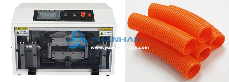 Corrugated wire loom tubing cutting machine
