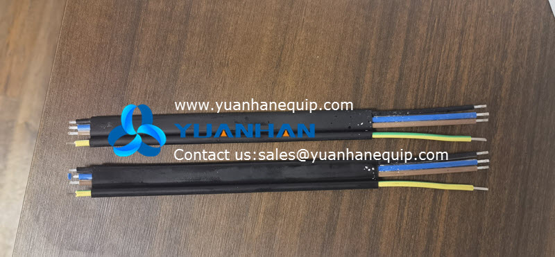 Multi-core flat cable cutting and stripping machine