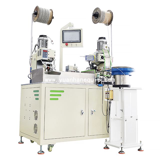 Cable Two Ends Crimping and One End Plastic Sleeves Assembly Machine