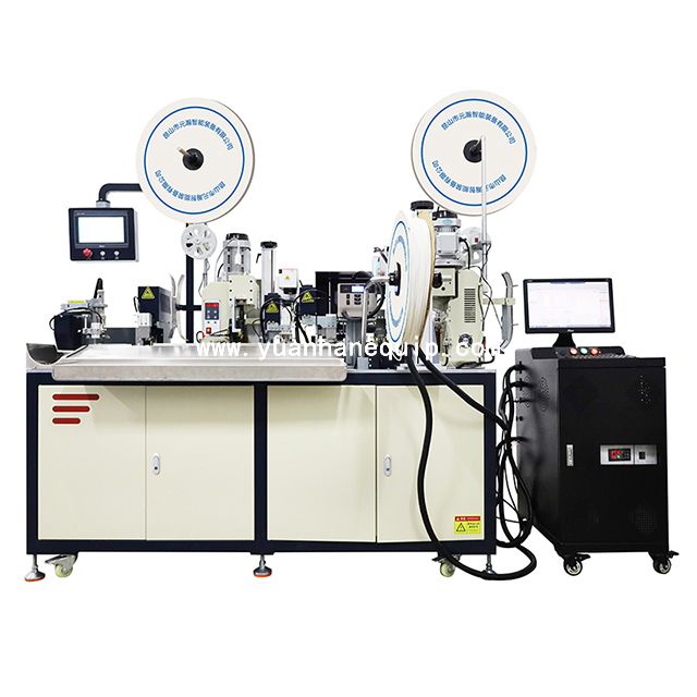 Cable Two Sides Crimping & Shrink Tube Laser Marking and Assembly Machine