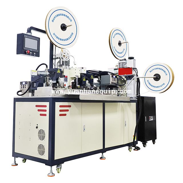 Cable Two Sides Crimping & Shrink Tube Laser Marking and Assembly Machine
