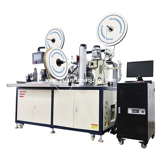 Cable Two Sides Crimping & Shrink Tube Laser Marking and Assembly Machine
