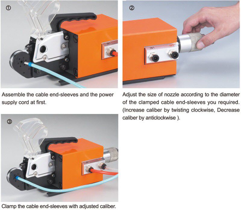 Air Powered Tubular Terminal Crimper AM6-6